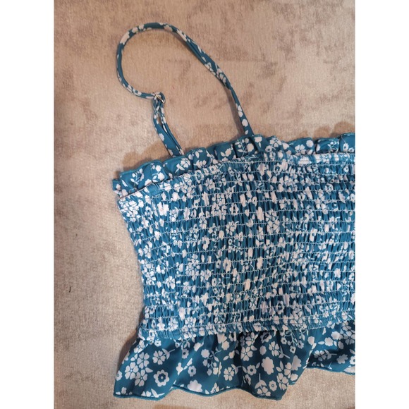 NWOT Mooslover Teal High Waisted Bandeau Bikini Two Piece Swimsuit, Women's M - Picture 9 of 10